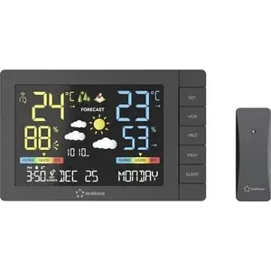 Цифровая метеостанция Renkforce RF-4883632 — измеритель температуры и влажности для помещения и улицы, чёрный