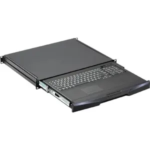 Keyboard drawer SCHROFF 1U GE RAL9005 — 1U rack-mounted sliding keyboard tray, RAL9005 finish
