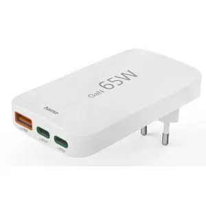 Hama 65W Fast Charger Adapter with 1x USB-A and 2x USB-C Ports