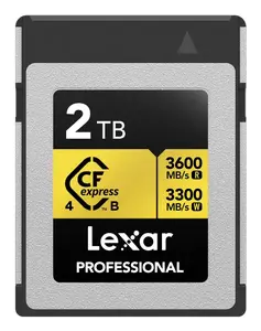 Lexar LCXEXP4002T-RNENG CFexpress Type B Memory Card 2 TB 3600 MB/s Read 3300 MB/s Write Dropproof Vibrationproof Dustproof Shockresistant