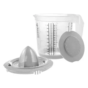 Measuring jug keeeper Matteo 1 L with anti-slip lid, transparent gray