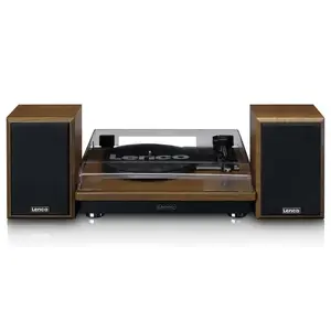 Проигрыватель виниловых пластинок Lenco LS-100WD с ременным приводом и колонками