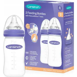 Barošanas pudeļu komplekts Lansinoh 240 ml ×2 ar knupīti jaundzimušajiem Lansinoh