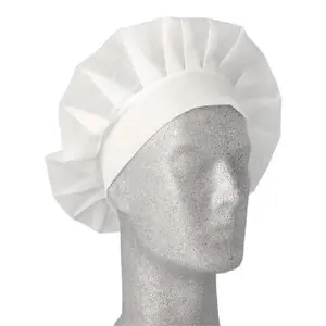 Disposable Cooking Hat Papstar DE1898455, non-woven PP, 30 cm diameter, 17 cm height, pack of 10, white