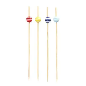 Bamboo Food Skewers Papstar DE1889957 12 cm, 40 pcs, decorative ball tips