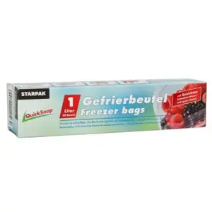Пакеты для заморозки Papstar QUICKSNAP 20 шт 1 л 20×18 см LLDPE 0.1054 кг в упаковке