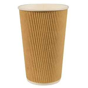 Paper Coffee Cups Papstar DE1887666 400 ml Double Wall Brown, Ø9 cm x 13.7 cm, up to 90°C