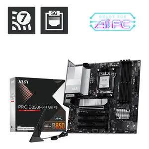 Motherboard MSI PRO B850M-P WIFI micro ATX, AMD B850, Socket AM5, 4×DDR5 DIMM, 3×M.2, Wi‑Fi 7, 5Gb LAN