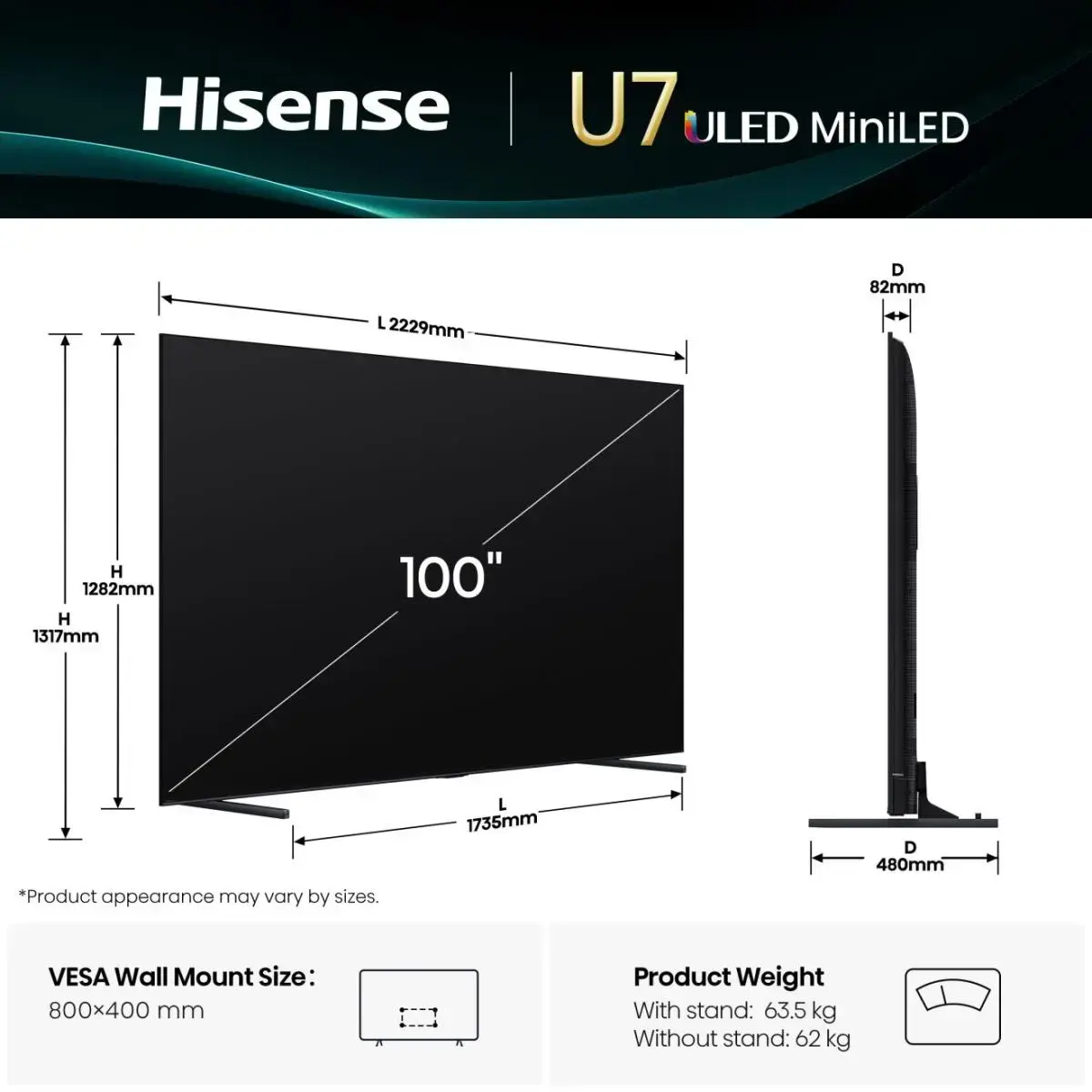 Television Hisense 100U7Q Photo 2