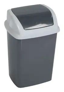 Trash can Maul 9520587 5 L rectangular polypropylene (PP) plastic, dark grey/white