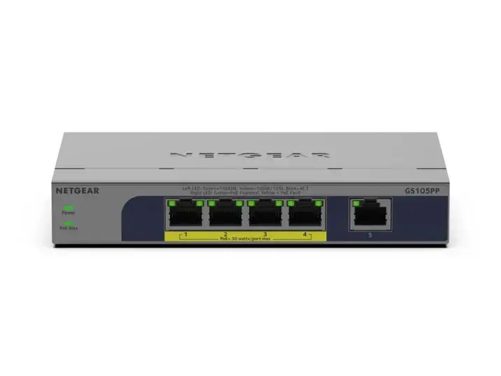 Netgear GS105PP Nevadāms Gigabit PoE slēdzis Photo 2