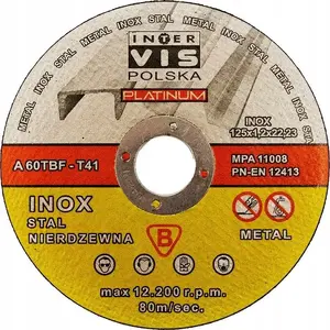 Cutting disc Silver 125 x 22.23 x 1.2 mm – Model 10186, for angle grinders