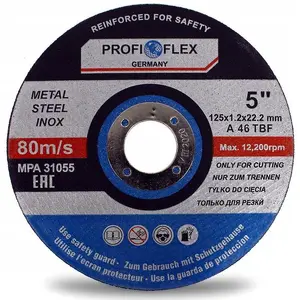 Cutting disc Silver 125 x 22.23 x 1.2 mm – Model 10186, for angle grinders