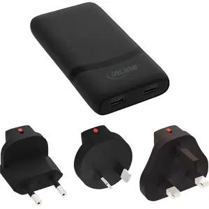 Сетевой зарядный блок InLine 31519B Dual USB-C 65W источник питания с двумя портами USB-C