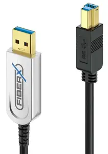 PureLink FiberX FX-I645-005 USB Cable USB A to USB B USB 3.2 Gen 1 5 m 10 Gbit/s Black Silver