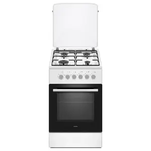 Electric-gas cooker MPM MPM-56-KGM-04, 4 burners, 56 cm, electric oven, black