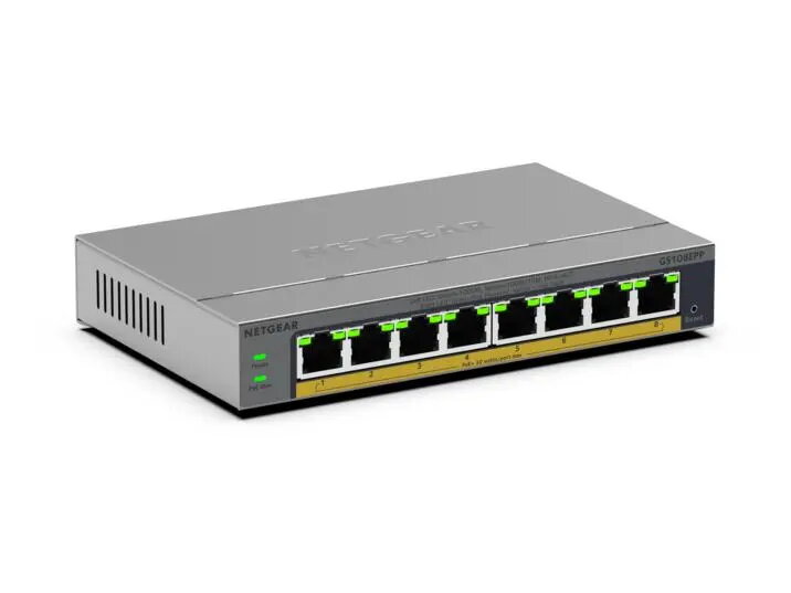 NETGEAR GS108EPP Gigabit Ethernet komutators ar