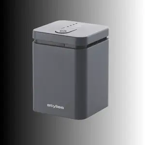 Evaporative aroma diffuser Stylies ELARAGREY for up to 25 m² — AC / battery / USB, 2 h timer, 1.3 W, 74×74×100 mm, grey