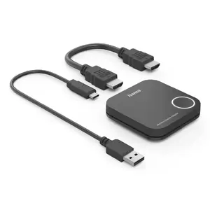 Wireless display adapter HAMA 00200358, HDMI to Wi‑Fi, Full HD, desktop, USB‑powered, black