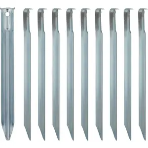 Tent pegs Rockland 18 cm, set of 10 — steel ground stakes for camping and outdoor use