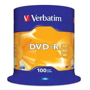 DVD-R Verbatim 4.7GB 16X набор 100 шт. AZO матовое серебро