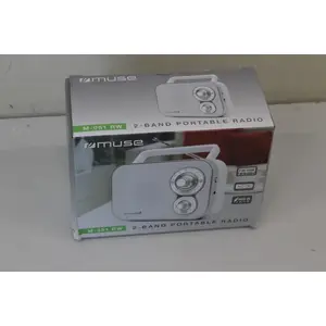 Portable radio Muse M-051RW with AUX input in white