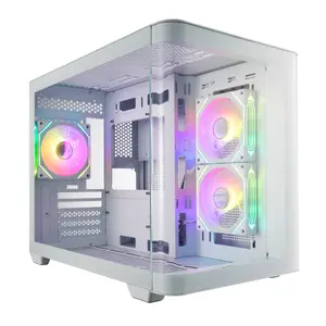Datora korpuss Micro Tower FSP S380-WA balts sānu uzstādāms PSU ATX 2×120 mm sānu ventilatori 1×120 mm aizmugurē atbalsta 2.5" un 3.5" diskus 285×460×380 mm