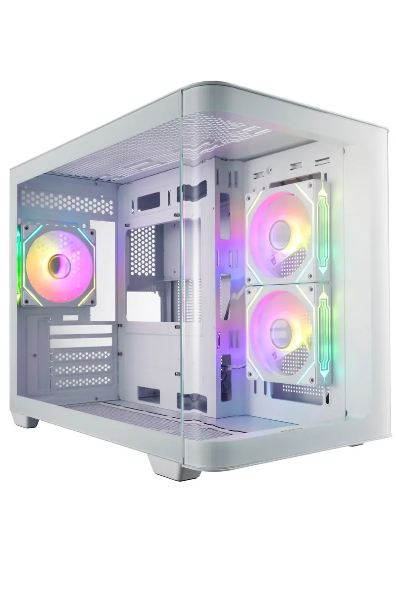 FSP S380-WA Micro Tower korpuss balts sānu ATX PSU Photo 2