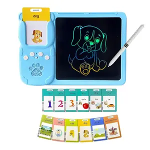 Educational Learning Pad Kiddyz KIDD-LRN-BLU with 112 Cards and LCD Writing Board