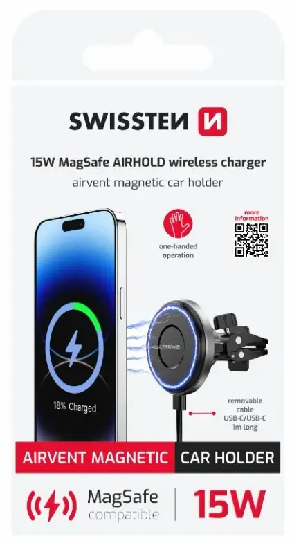 Auto turētājs SWISSTEN AirHold 15W MagSafe Photo 5