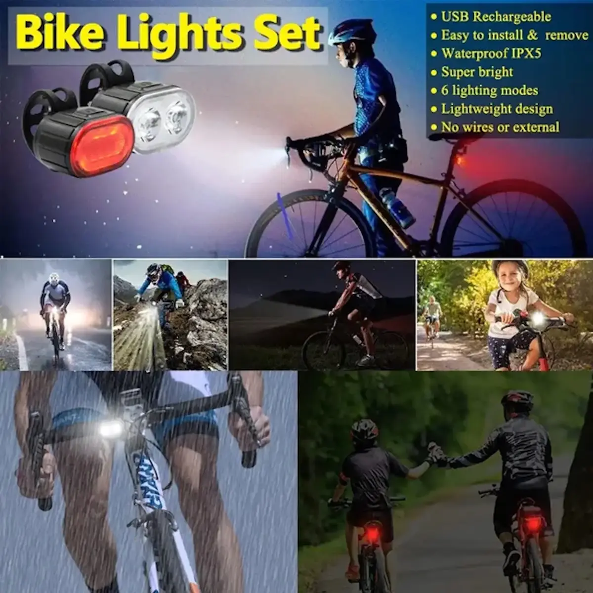 E-LIGHT IWEAR-LED-BK bicycle light set Photo 5