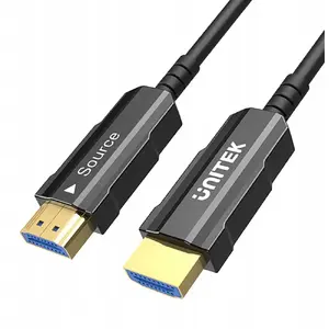 Unitek HDMI Optical Cable C11072BK03-7M — 7 m, HDMI 2.0, 4K 60Hz, vīrietis–vīrietis, melns