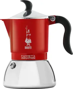 Stovetop Espresso Maker BIALETTI FIAMMETTA 2TZ Induction Red, 2-cup stovetop moka pot