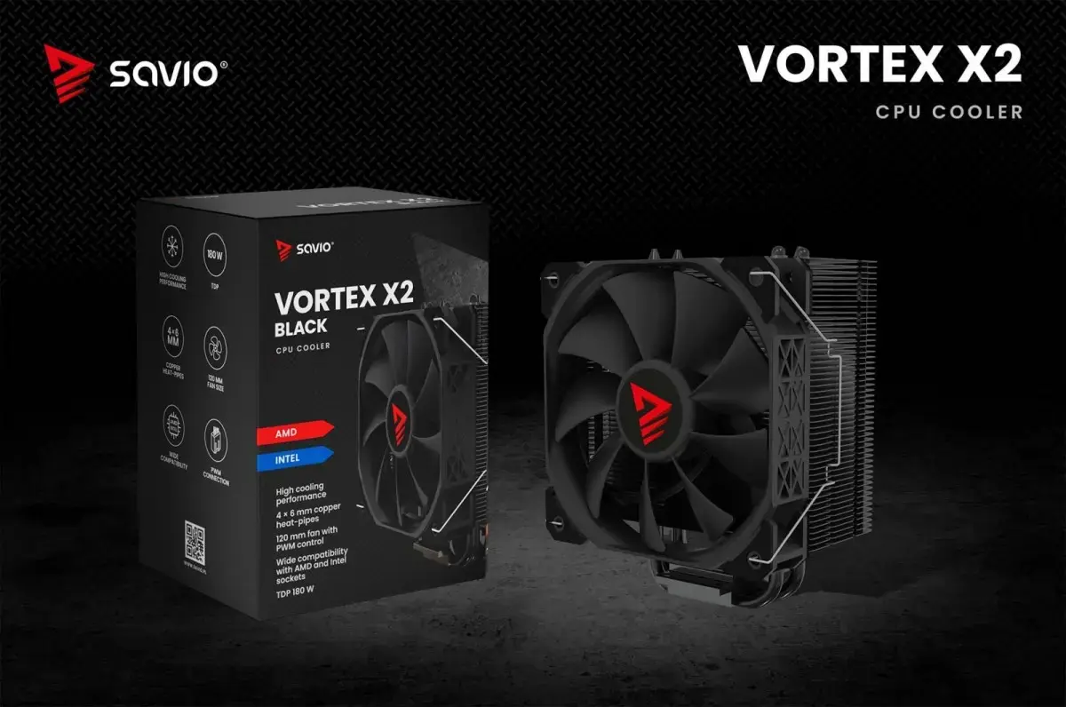 SAVIO Vortex X2 Black CPU gaisa dzesētājs Photo 12