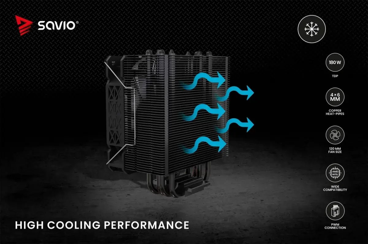 SAVIO Vortex X2 Black CPU gaisa dzesētājs Photo 13