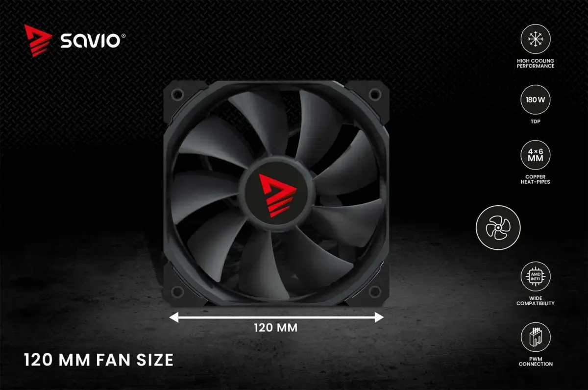 SAVIO Vortex X2 Black CPU gaisa dzesētājs Photo 15