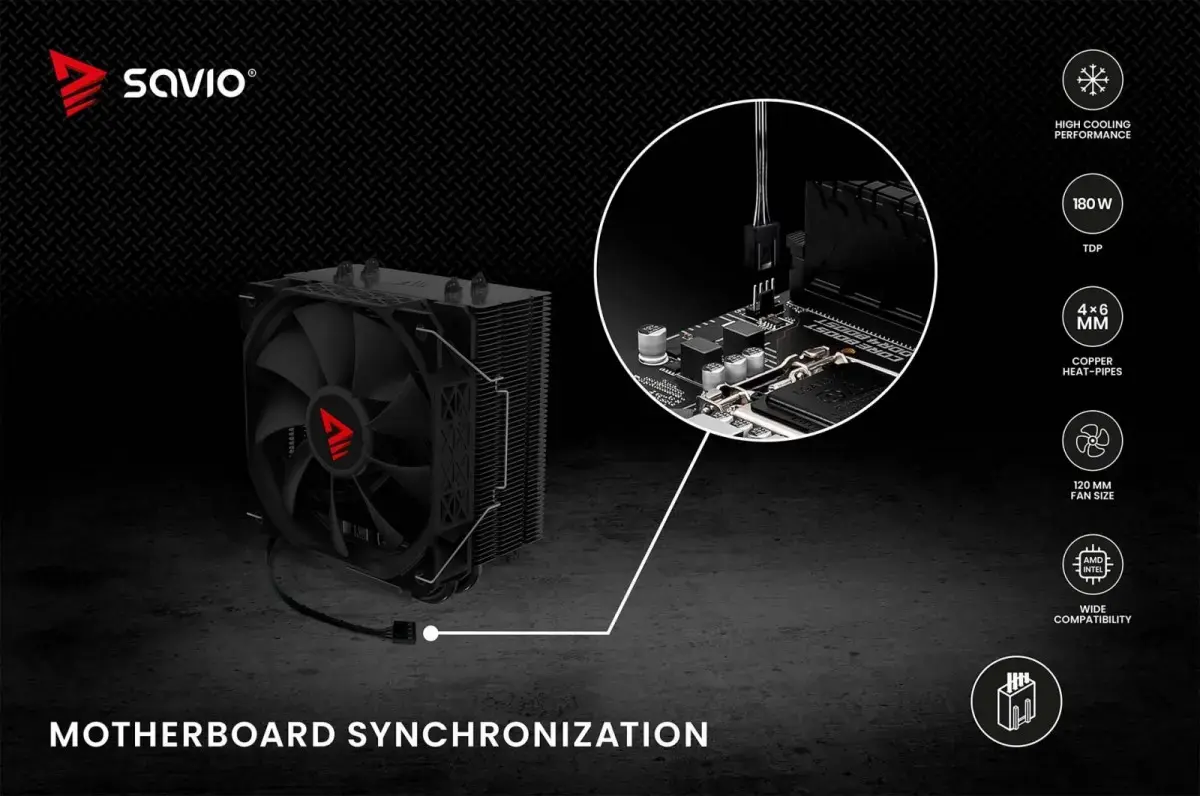 SAVIO Vortex X2 Black CPU gaisa dzesētājs Photo 17