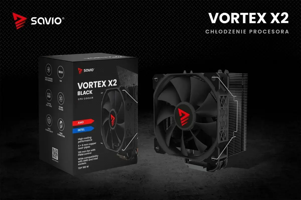 SAVIO Vortex X2 Black CPU gaisa dzesētājs Photo 18
