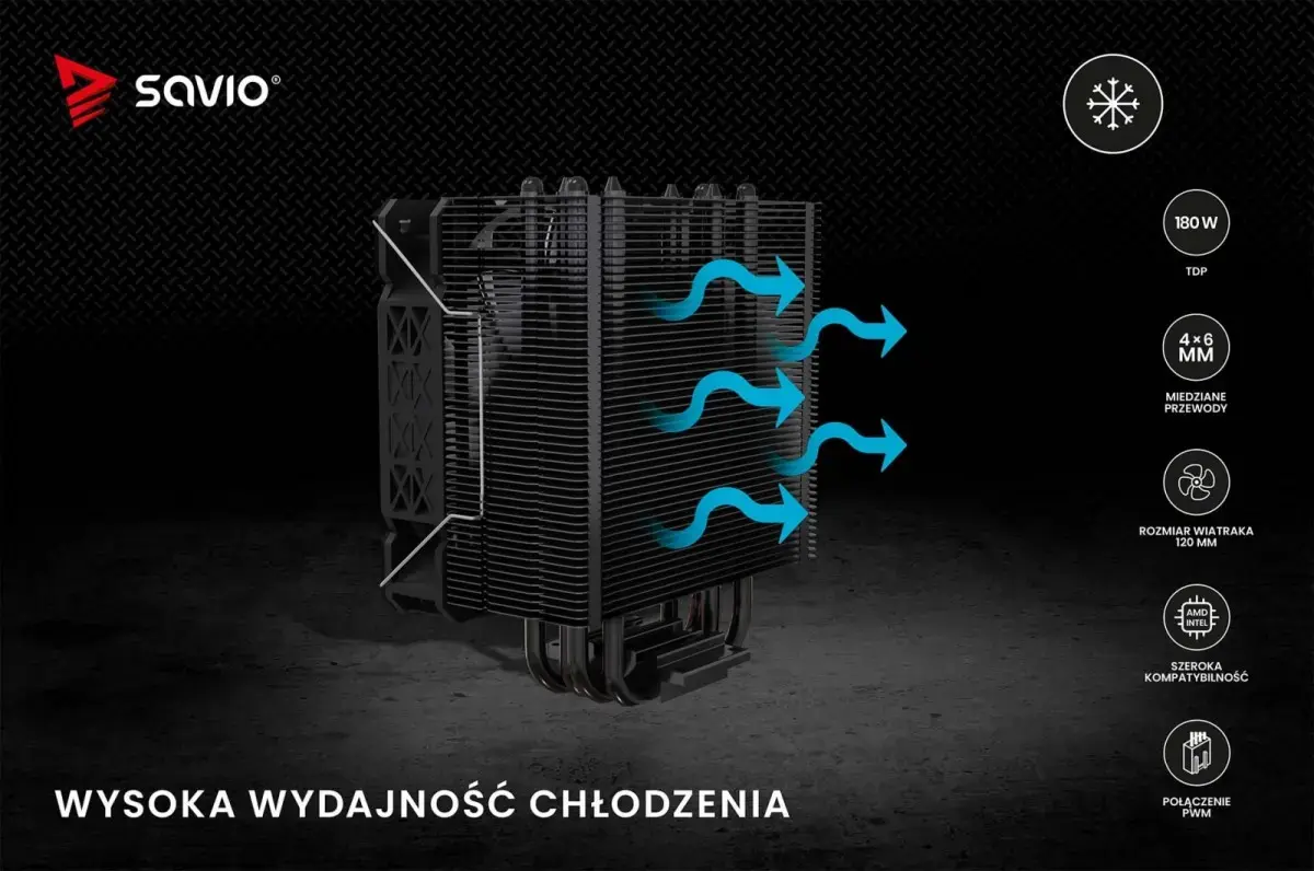 SAVIO Vortex X2 Black CPU gaisa dzesētājs Photo 19