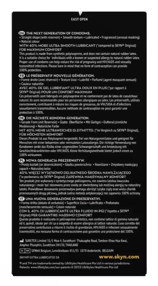 Презервативы SKYN Extra Lubricated 24 шт Photo 4