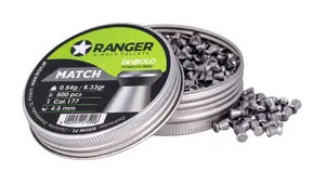 Airgun pellets RANGER PRORO 4.5 mm Diabolo — 500 pcs, silver, aluminum dispenser