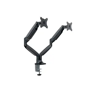 Настольный газовый кронштейн для двух мониторов Multibrackets M Deskmount Gas Spring Dual — зажимной монтаж, до 18 кг, VESA 75×75–100×100, для 15–27" экранов