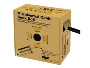 Multibrackets M Universal Cable Sock Roll Black 55mm Width 50m Length Polyester