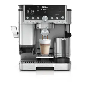 Espresso machine Ninja ES701EU — semi-auto coffee/espresso, built-in grinder, 2 L water tank, 1650 W, 25 grinder settings, milk tank, 14 bar pump