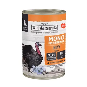 Влажный корм для щенков wiejskazagroda Puppies Monoprotein Turkey 400 г, без глютена, для молодых собак, полнорационный