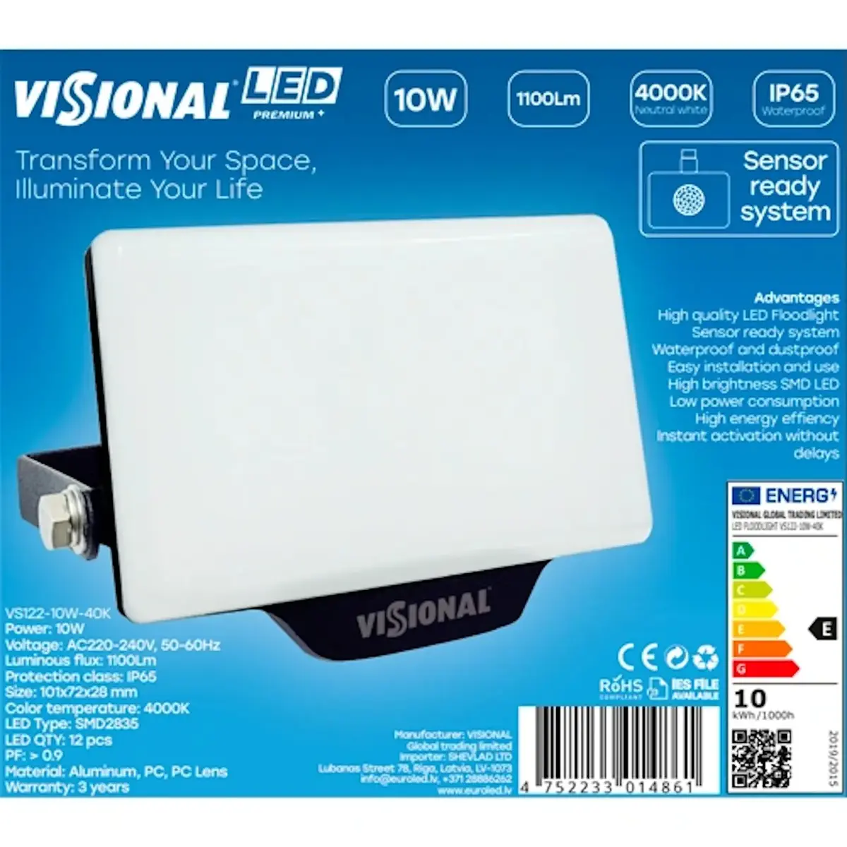 Настенный светильник VISIONAL VS122-10W-40K Photo 2