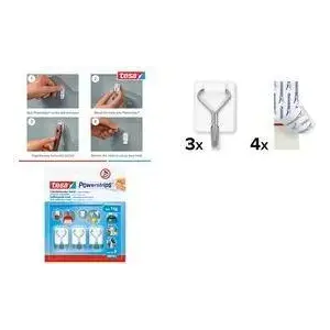 Крючок Tesa Powerstrips 57615-00003-00 самоклеящийся белый, выдерживает до 1 кг