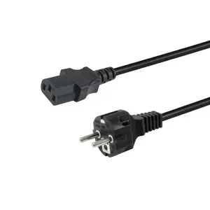 Сетевой кабель EQUIP 112111 — CEE7/7 на IEC C13, H05VV-F3G, 3 м, 10 A, 250 V, чёрный