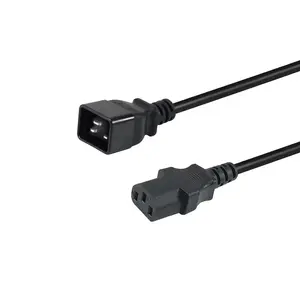 Силовой кабель EQUIP 112141 — 3 м, IEC C20 на IEC C13, H05VV-F3G, 16 A 250 V, чёрный