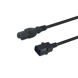 Power cable EQUIP 112170 — 1.8 m, C14 (inlet) to C15 (outlet), H05VV-F3G, 10 A, 250 V, black